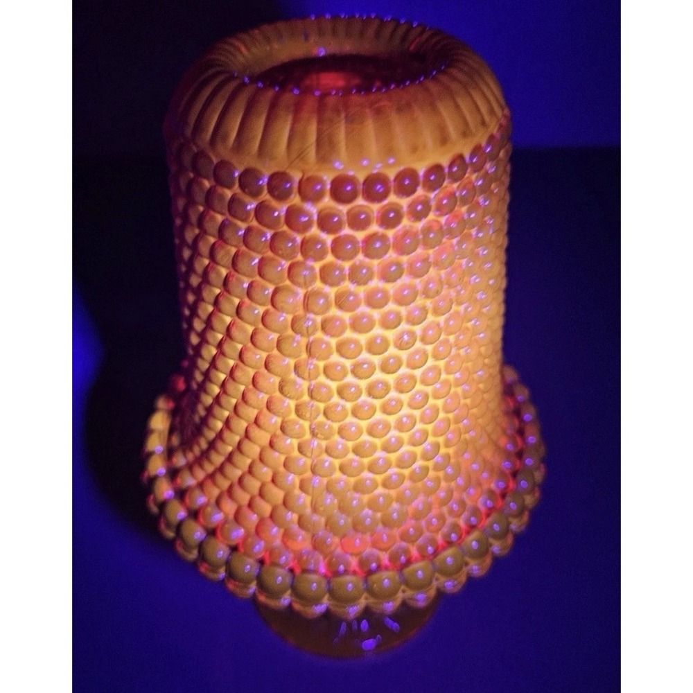 Rare Brooke Thousand Eye Ruby Red Amberina Fairy Lamp Cadmium Glow Complete VTG - Picture 13 of 15